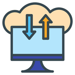 cloud computing line icon