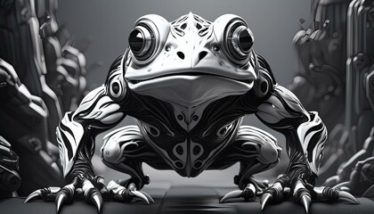 Black and white frog, looking nice 