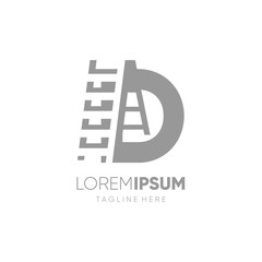 Letter D Ladder Logo Design Vector Icon Graphic Emblem Symbol Illustration