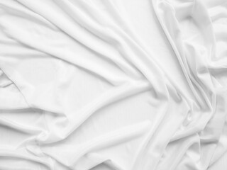 Obraz premium Fabric White Cloth Cotton Background Sheet Silk Material Texture Satin Pattern Fashion Abstract Shape Space natural Beautiful Textile Luxury Ripples Wallpaper Smooth Vintage Canvas Ecology Wall.