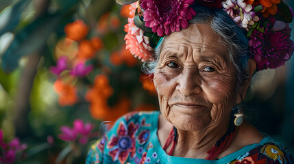 portrait of an old person. Central American Latina Grandma: A Portrait of Culture and Wisdom	