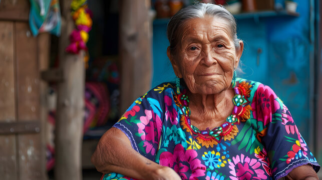 portrait of an old person. Central American Latina Grandma: A Portrait of Culture and Wisdom	