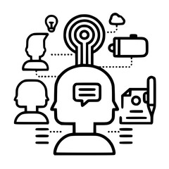 communication icon, business icon, technology icon, discussion icon, conference icon, cooperation icon, meeting icon, success icon, teamwork icon, group icon, management icon, businessman icon, office