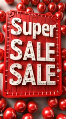 Fototapeta premium Vibrant 3D Render of Special Offer Super Sale Promotion Banner