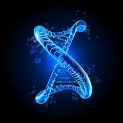 DNA gene background science helix cell genetic medical biotechnology, Ai Generated