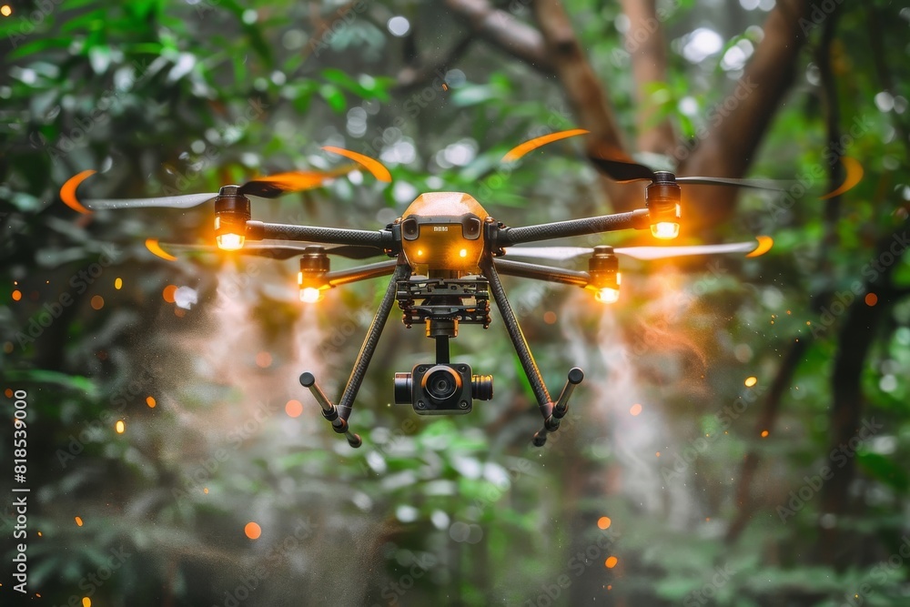 Aufkleber agricultural automation with remote controlled drones for efficient farming in modern fields using p