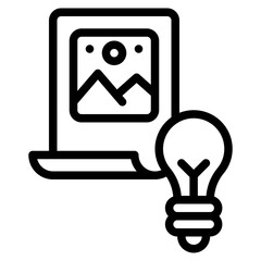 flyer image idea outline icon and illustration