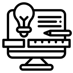 briefing pitch idea presentation outline icon and illustration