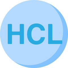 HCL icon, HCL, hydrochloric acid, chemistry, science, element, icon, color, school, round