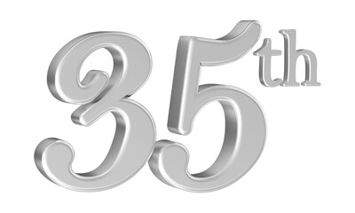35th anniversary number silver 3d