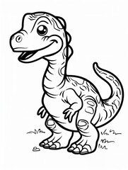 Obraz premium Dino Friends Coloring Fun, cute dinosaurs, wildlife