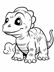 Fototapeta premium Dinosaur Fun Coloring Pages, fun activity, cute