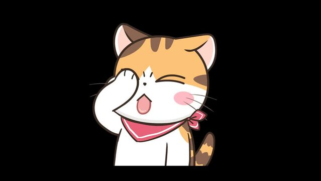 Cat Dislikes Head Pats - Animation with Transparent Background