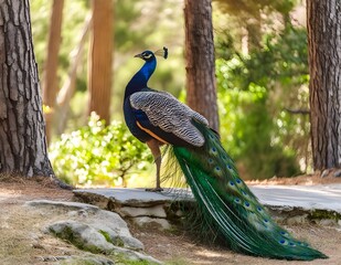peacock in the zoo