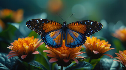 The grace and elegance of a beautiful butterfly in natural View 