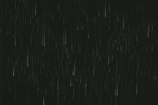 Rain on black. Vector rain texture. Abstract vector background