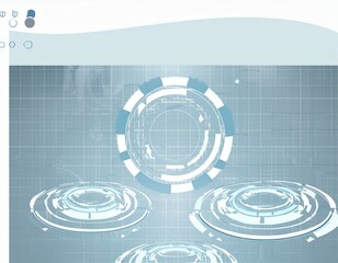A futuristic banner with water rings and ripples on a dark blue background