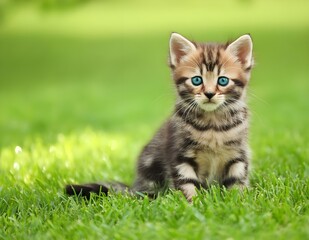 little kitten on the grass