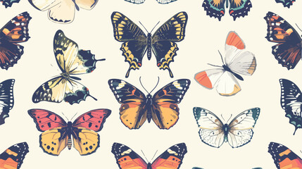 Butterflies pattern. Seamless repeating print moths