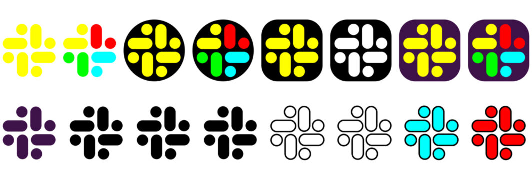 Slack logotype icon png isolated on transparent background. slack logo icon