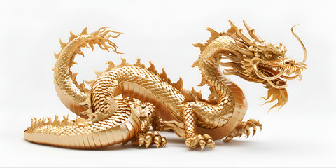 Golden dragon isolated 