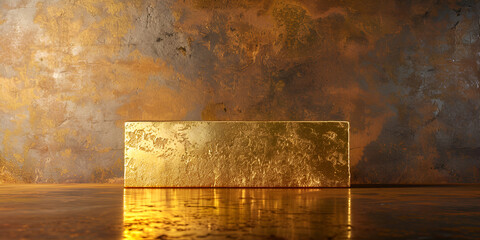 Gold block of gold with empty space High detaile