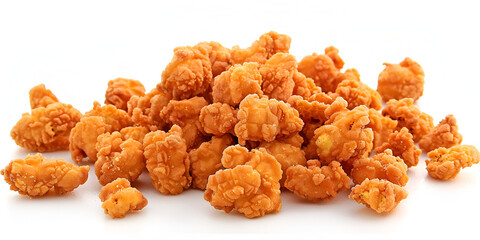 Pop corn chicken served in dish isolated grey background  