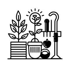 gardening icon, agriculture icon, tree icon, harvest icon, horticulture icon, farming icon, environmental icon, landscaped icon, farmer icon, lifestyles icon, innovation icon, agricultural icon, plant