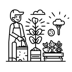 gardening icon, agriculture icon, tree icon, harvest icon, horticulture icon, farming icon, environmental icon, landscaped icon, farmer icon, lifestyles icon, innovation icon, agricultural icon, plant