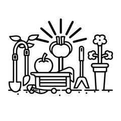 gardening icon, agriculture icon, tree icon, harvest icon, horticulture icon, farming icon, environmental icon, landscaped icon, farmer icon, lifestyles icon, innovation icon, agricultural icon, plant