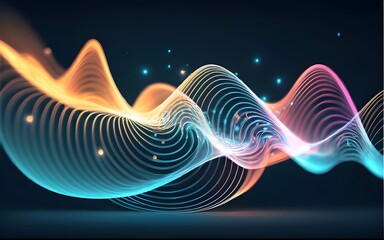 Abstract abstract futuristic background with green blue glowing neon moving high speed wave lines and bokeh lights. Data transfer concept Fantastic wallpaper, Ai Generative, stock photos