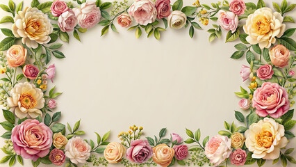 An elegant floral border framing a blank surface, ideal for adding your personalized message