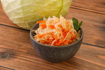 Sauerkraut - pickled cabbage in the bowl
