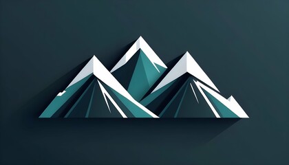 An abstract mountain icon with intersecting lines
