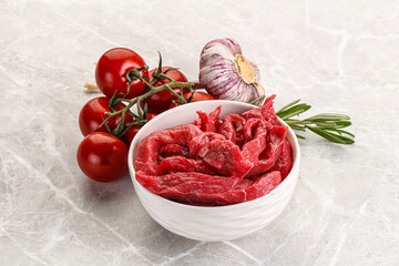 Raw beef meat for cooking