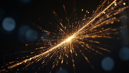 A close up of a bright light beam with sparks flying out,.