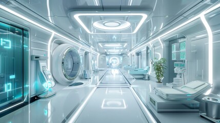 Illustration,  futuristic medical facilities with advanced healing technology
