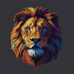 lion head logo for t-shirt design