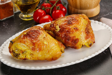 Roasted chicken thigh with spices