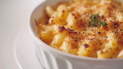 Front view fragrant mac and cheese with spotlight for advertise and presentation