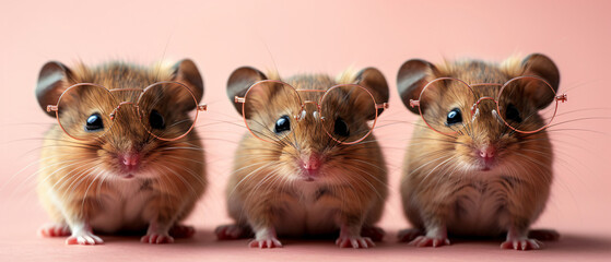 Group of mouse mice friends in sunglass shade 