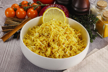 Indian cuisine lemon basmati rice