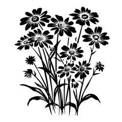 Daisy silhouette, daisy svg, daisy png, daisy illustration, Daisy, Silhouette flower, floral svg, herb svg, flower illustration, flower, floral, vector, nature, illustration, spring, design, pattern, 