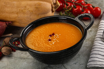 Vegetarian Pumpkin soup with spices