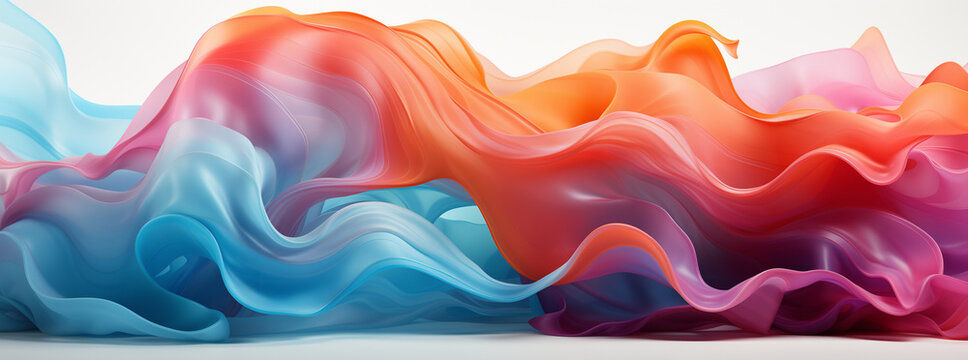 Illustration vectorielle de vagues fluides et color&eacute;es. Texture soyeuse et courbes naturelles en bleu et rouge, rappelant tissu et satin. Art abstrait pour papier peint et habits.