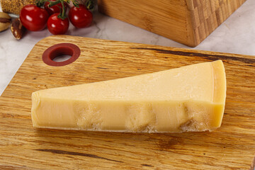 Hard parmesan cheese piece triangle