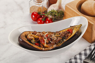 Baked eggplant with minced meat
