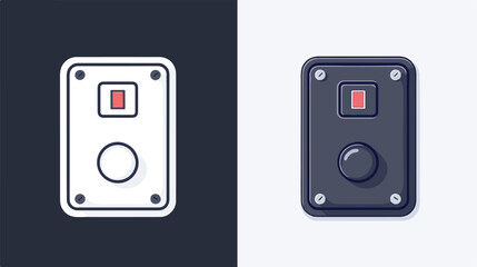 Electric light switch icon with one button. 