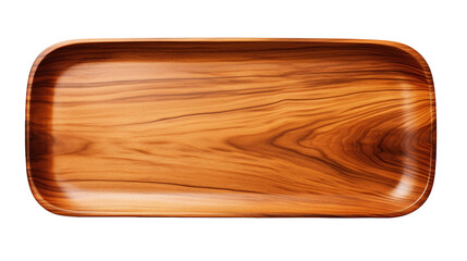 Wooden tray on transparent background AI Generated