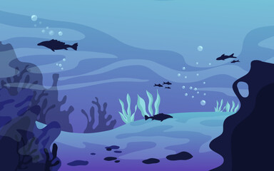 vector under the sea background for video conferencing